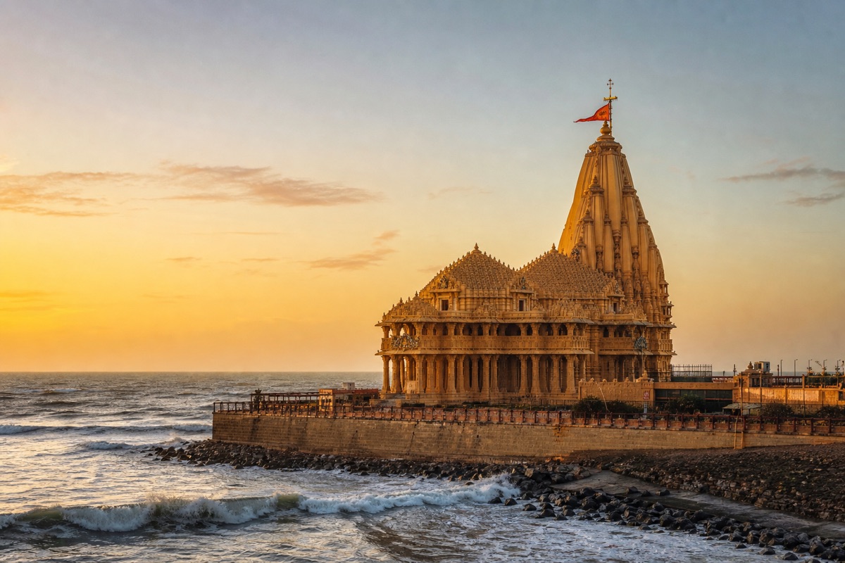 Somnath Temple beside the Arabian sea