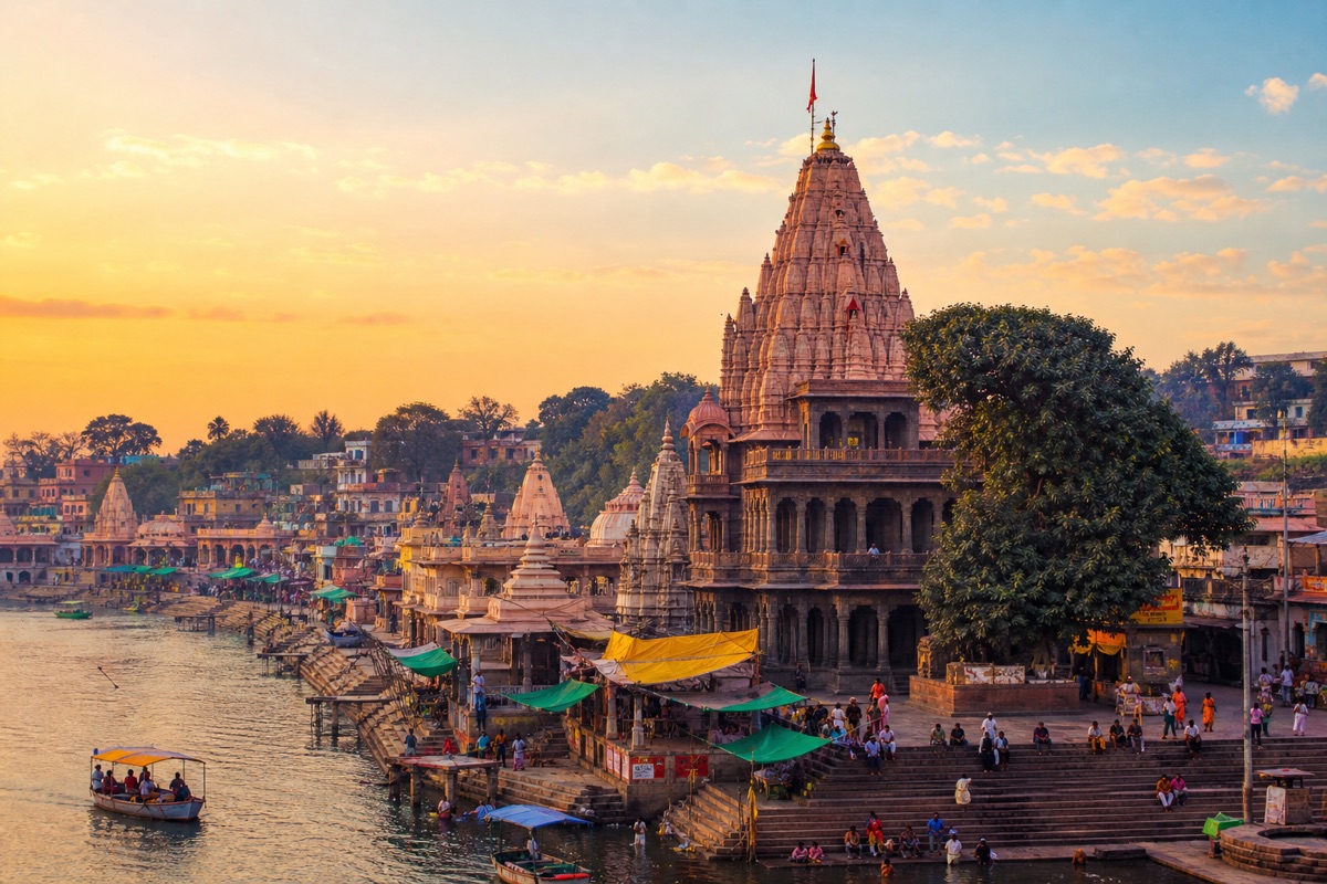 Mahakaleshwar temple beside the Kshipra ghats